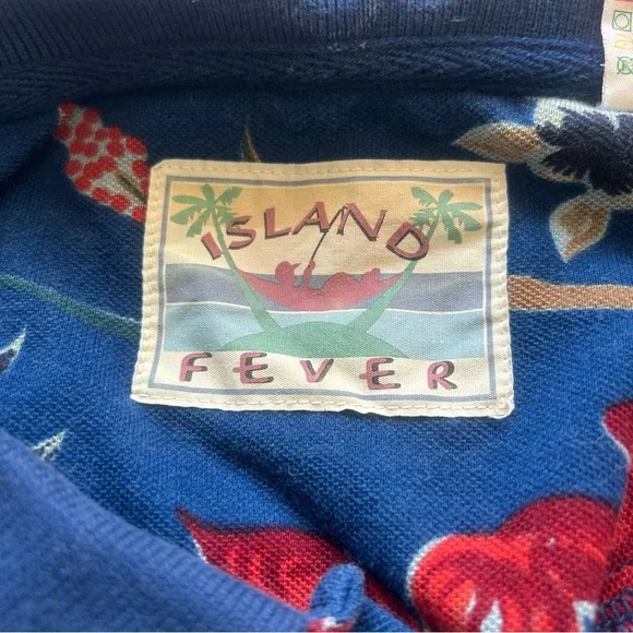 ISLAND FEVER Tropical Floral Polo Shirt Colorful Vibrant Hawaiian Sz XL - Picture 7 of 11